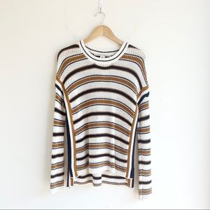 Max Studio Cotton Stripe Knit Sweater